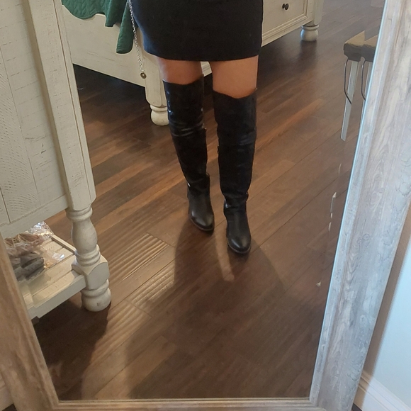 Black Western Knee-High Boots - Picture 6 of 8